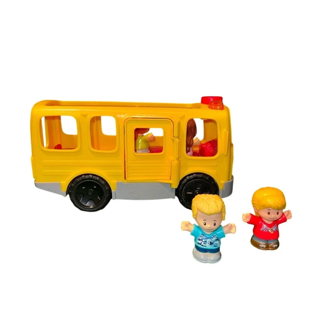 Fisher-Price Little People Sit With Me School Bus Yellow Toy Vehicle 4 Figures